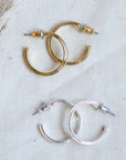 Pilgrim Amina Medium Hoop Earrings in Gold or Silver