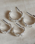 Pauline Set of Four Crystal Silver Plated Hoops