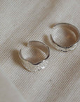 Daniela Silver Plated Textured Hoop Ear Cuffs