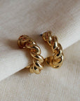 Gabrina Thick Twist Huge Hoops in Gold - Wear Layered