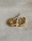 Bathilda Gold Plated Textured Hoop Earrings
