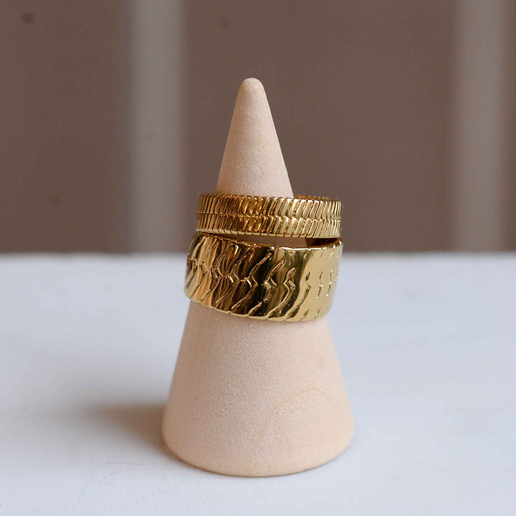 Pilgrim Kelly Snake Chain Rings 2-in-1 Gold plated