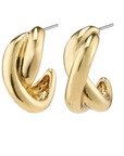 Pilgrim Belief Chunky Twist Semi-Hoops Gold Plated