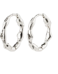 Pilgrim Zion Organic Shaped Hoops Silver Plated