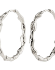 Pilgrim Large Zion Organic Shaped Hoops Silver Plated