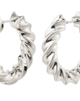 Pilgrim Leila Chunky Twirl Hoops Silver Plated