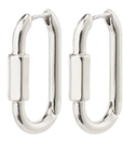 Restoration Silver Oval Carabiner Hoops
