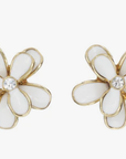 Pilgrim Evie White Flower Earstuds Gold Plated