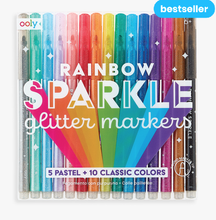 Load image into Gallery viewer, Rainbow Sparkle Glitter Markers Set