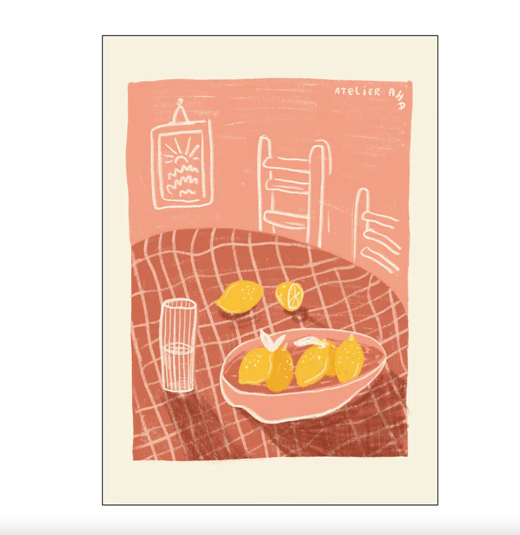 Lemon Basket Art Print / Sizes
