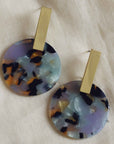 Resin Disc earring from big metal