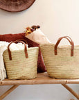BohemiV alencia Basket With Leather Handles