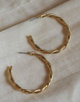 Pilgrim Naja Twist Large Hoops in Gold or Silver