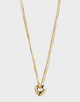 Wave Heart Necklace/ Gold or Silver Plated
