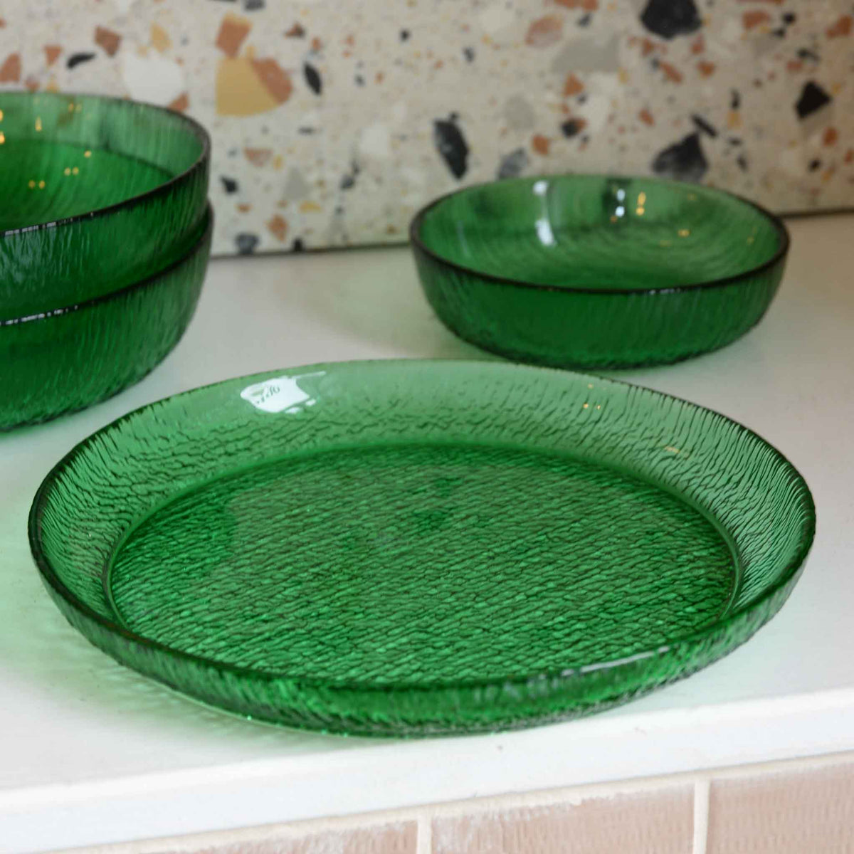 HK Living - The Emeralds: Glass Salad Bowl Green