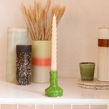 Load image into Gallery viewer, hk-living-ceramic-candle-holder-in-lime