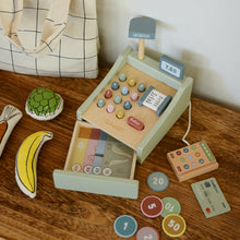 Load image into Gallery viewer, Wooden Toy Cash Register with Scanner