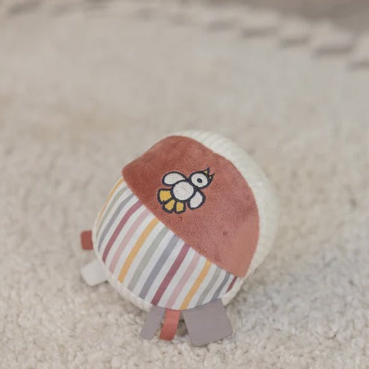 MIFFY GOTS Ball - Weiß/Grau Plüschtier Mit Glöckchen Für Kinder