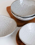 Iris bowl pale grey textured bowl ceramic bloomingville stoneware