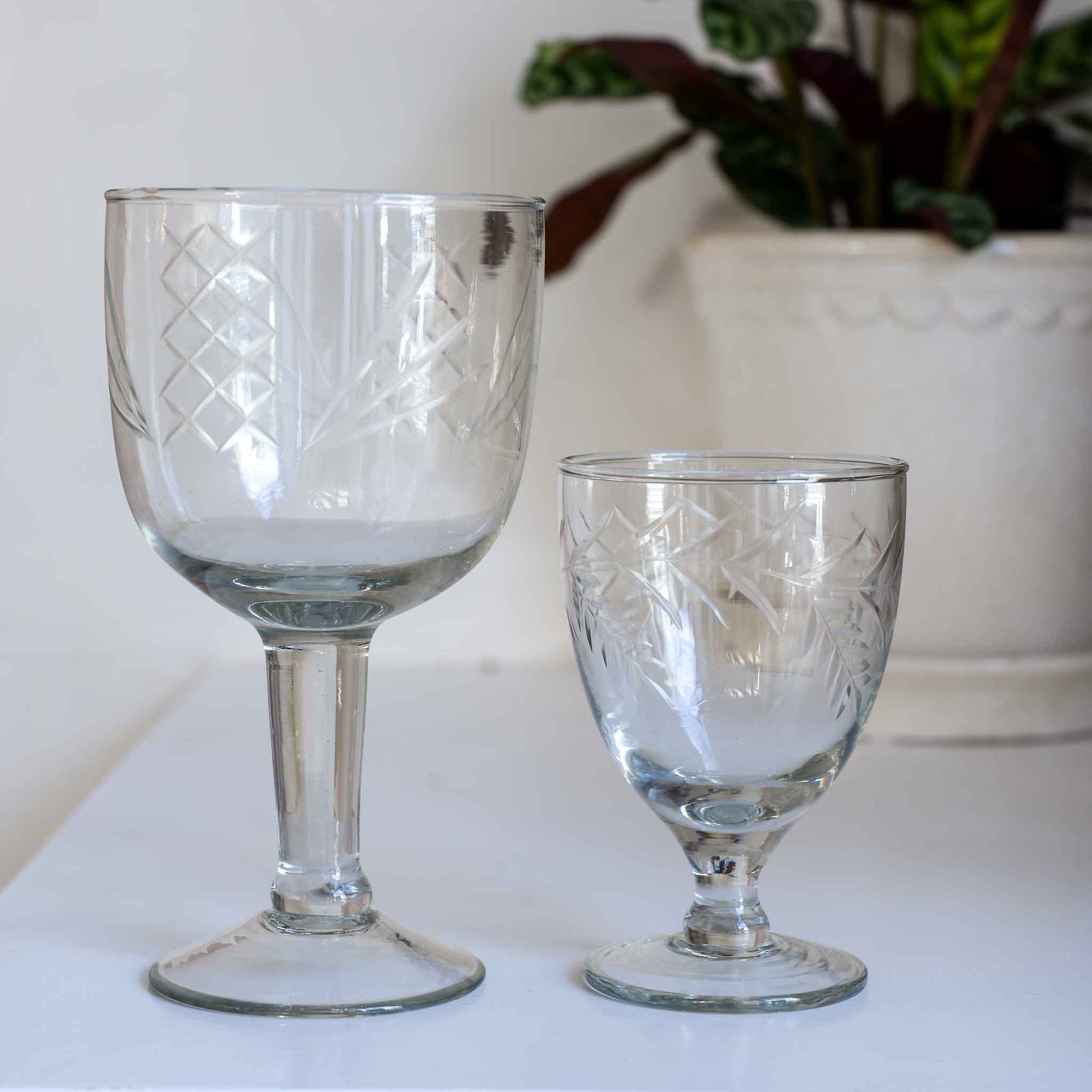 Vintage Style Wine Glass