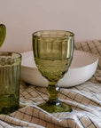 Florie green glass drinking wine glass tableware by bloomingville
