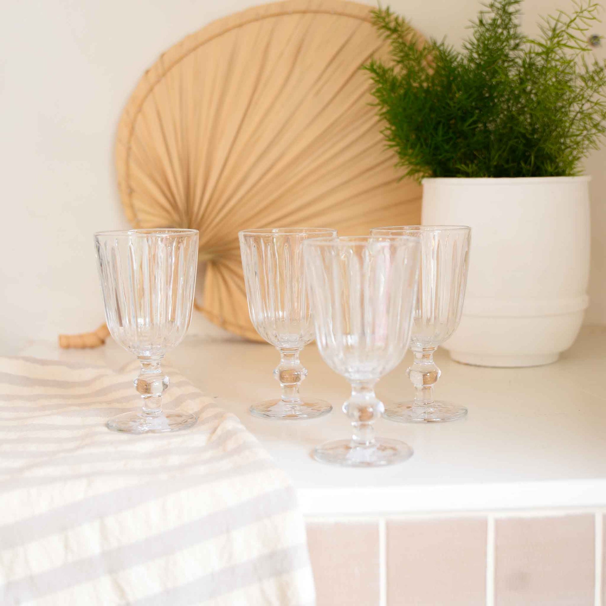 Wine Glass with Grooves