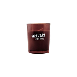 nordic pine small candle 12 hour burn time dark burgundy glass fragrance soy forrest fresh 