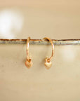 Pilgrim Sophia Heart Pendant Hoop Earrings in Gold