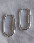 Restoration Silver Oval Carabiner Hoops
