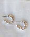 Gabrina Thick Twist Huge Hoops in Silver - Wear Layered
