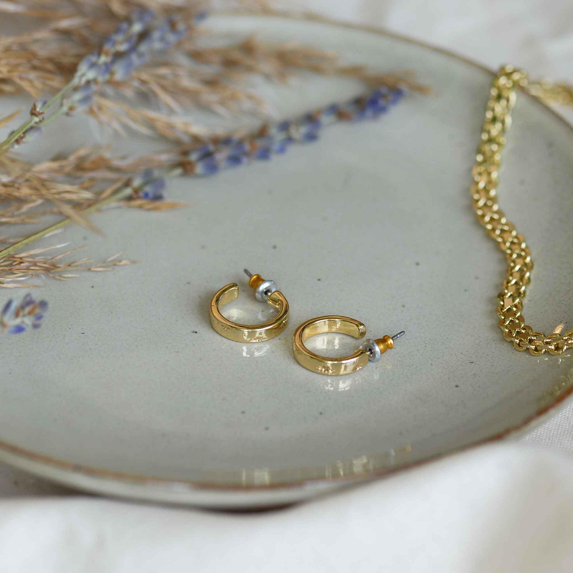 Pilgrim Efia Huggie Hoop Earring in Gold or Silver