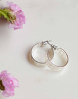 Pilgrim Carol Medium Hoop Earrings silver