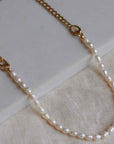 Precious Curb Chain and Freshwater Pearl Necklace