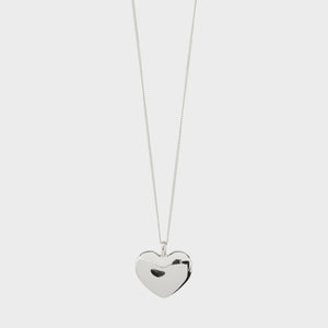 Sophia Large Heart Pendant Necklace/ Silver
