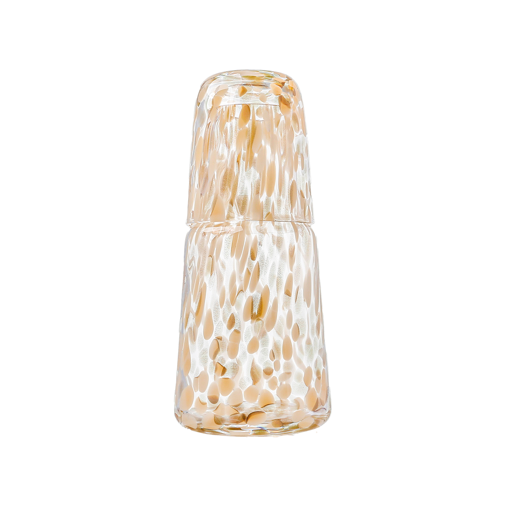 Speckled Carafe and Glass / Golden