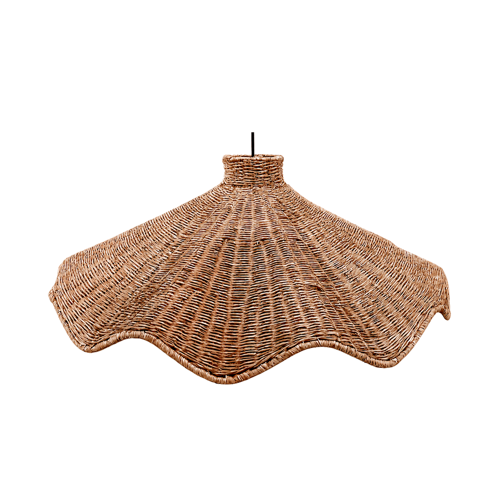 Scallop Wavy Rattan Pendant Lampshade / Large