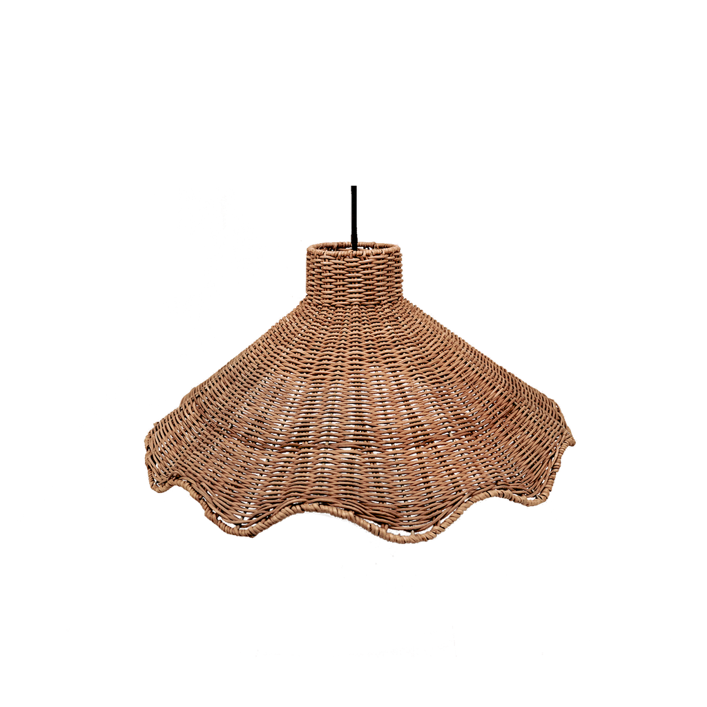 Scallop Wavy Rattan Pendant Lampshade / Small