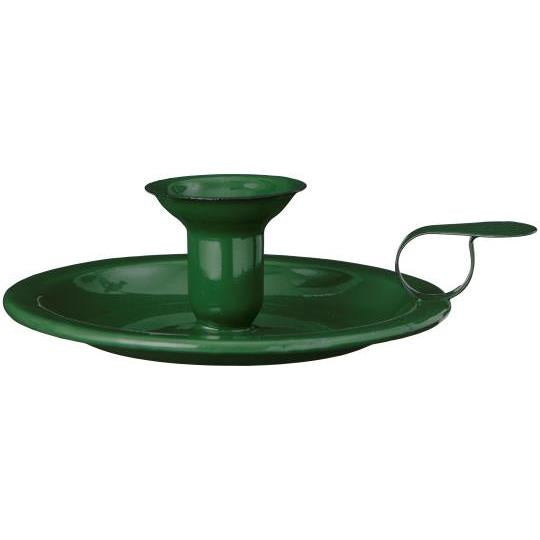 Enamel Chamber Candle Holder / Green