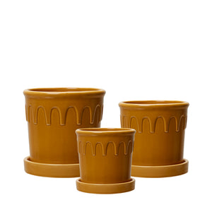 Lykke Glazed Plant Pot / Brown