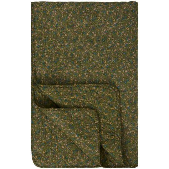 Dark Green Floral Quilt