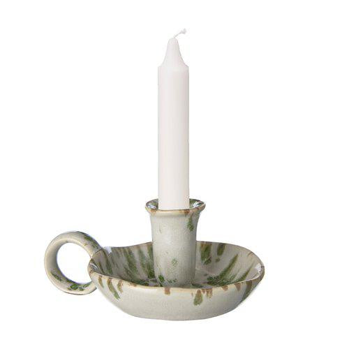Amanda Candle Holder / Speckled Green