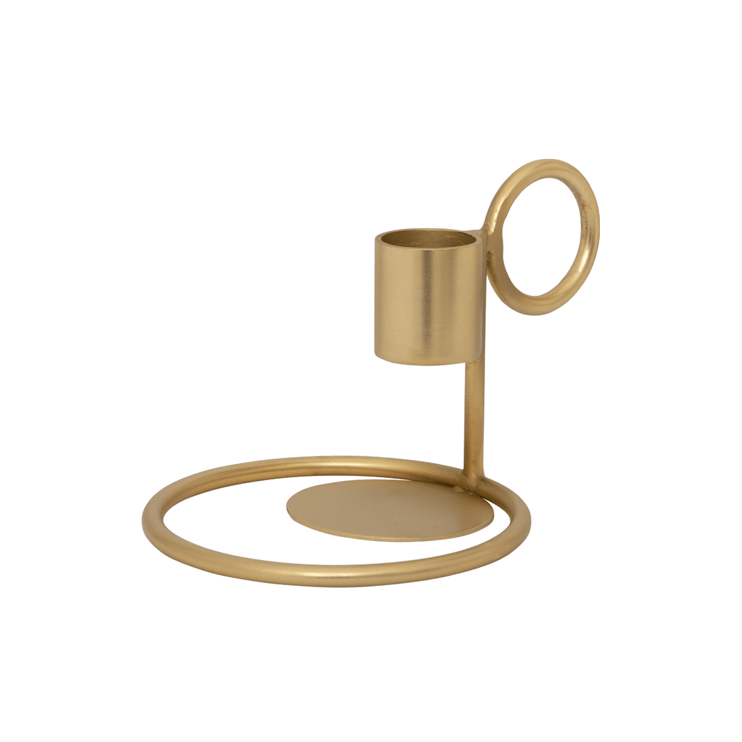 Double Ring Candle Holder / Gold