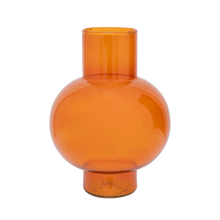 Load image into Gallery viewer, Colourful Round Glass Vase / Orange