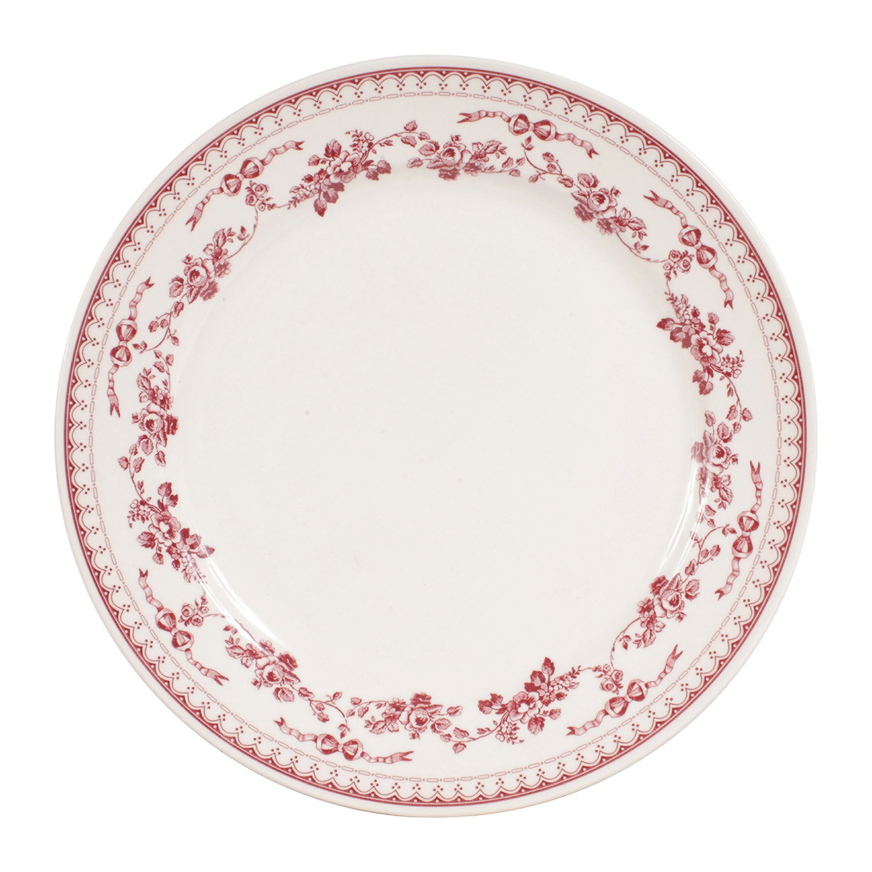 Faustine Patterned Floral Dinner Plate / Burgundy