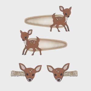 Gold Fawn Hair Clips