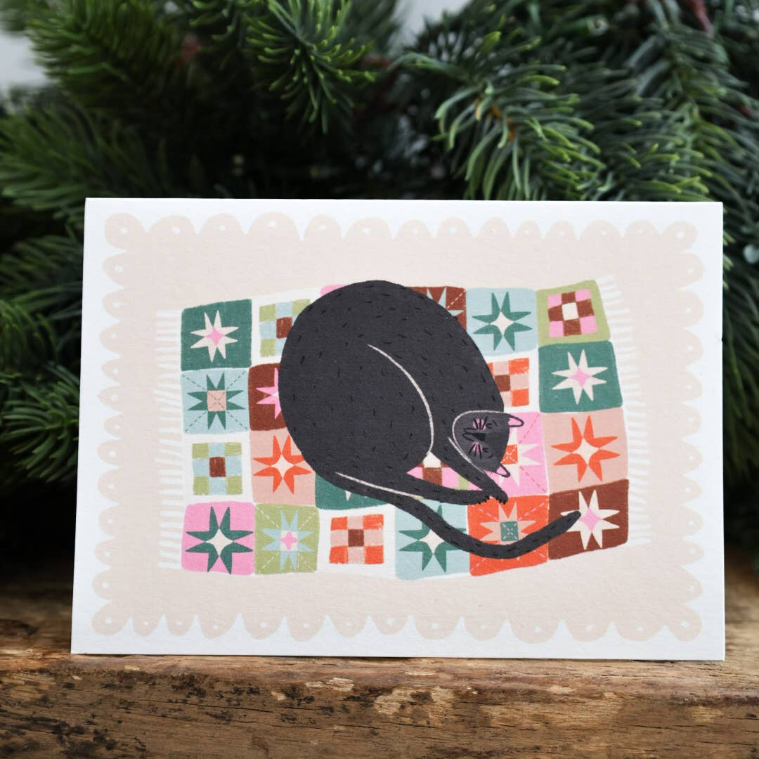 Cosy Cat on Quilt Card