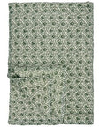 Soft Cotton Quilt / Green and White Floral Quilt