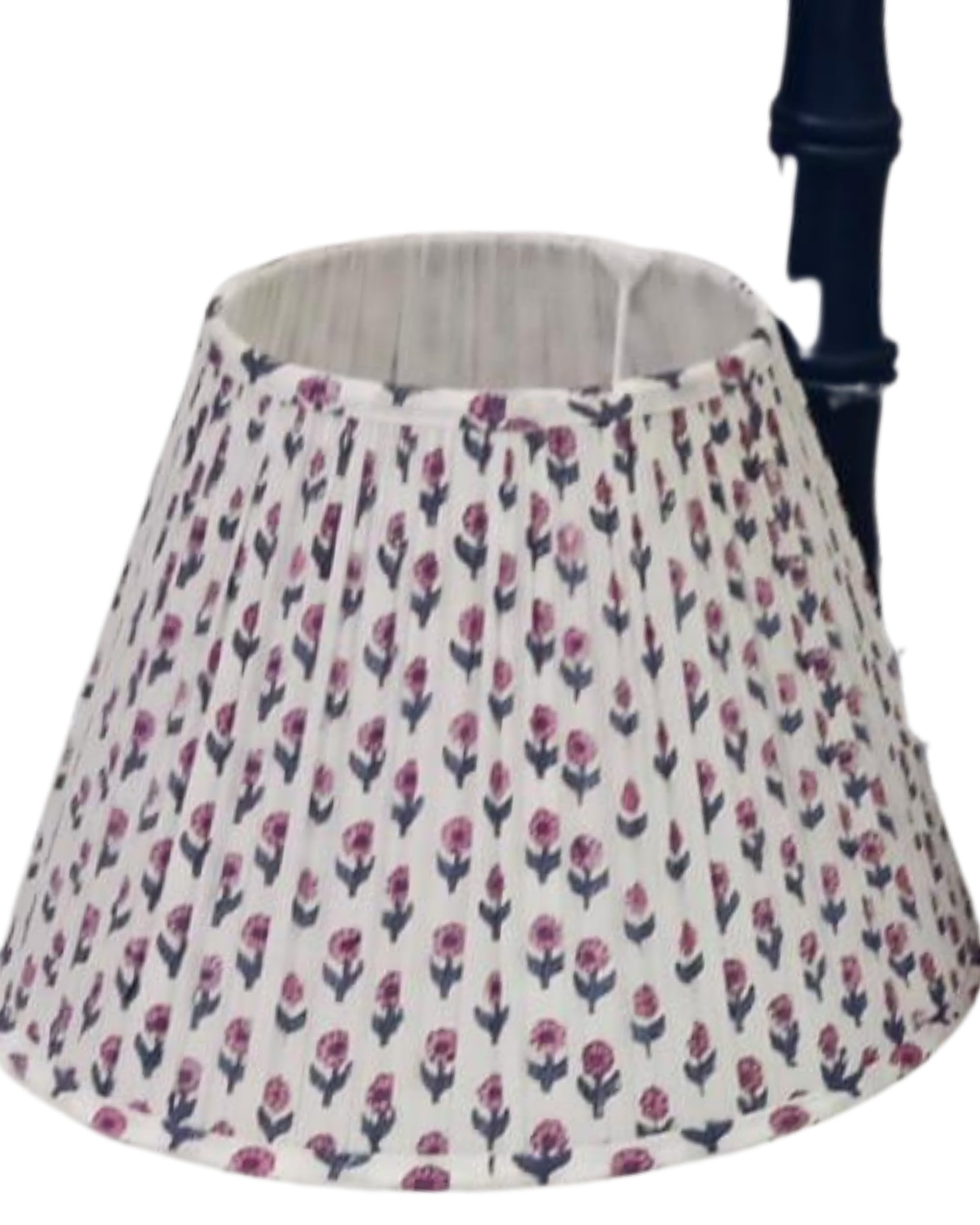 Block Printed Lampshade / Rasberry Ditsy Floral