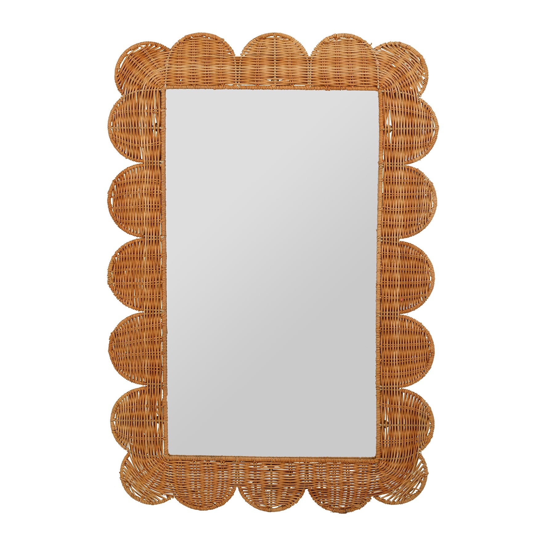 Fantine Scalloped Rattan Mirror / Natural