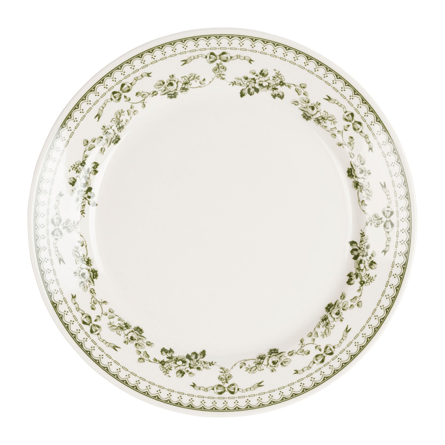 Faustine Patterned Floral Dinner Plate / Green